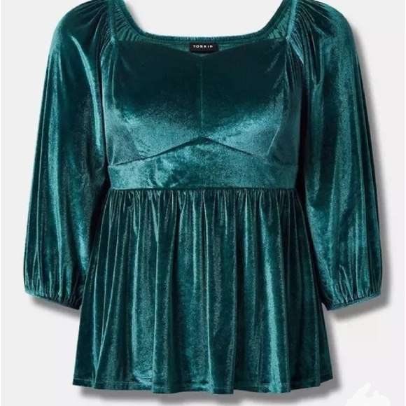 torrid Tops - Velvet Corset Peplum Top